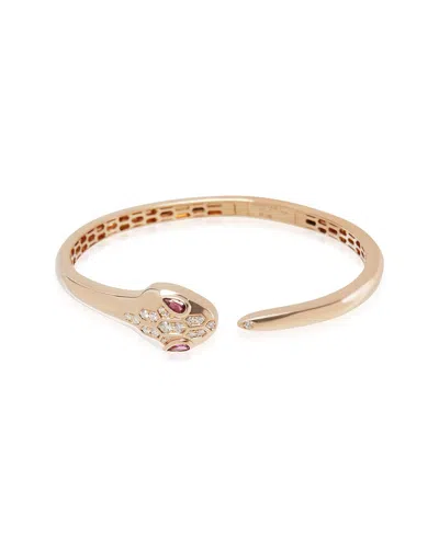 Pre-owned Bvlgari Serpenti Seduttori Rose Gold 0.30 Ct. Tw. Diamond Bracelet (authentic  Pre-loved)
