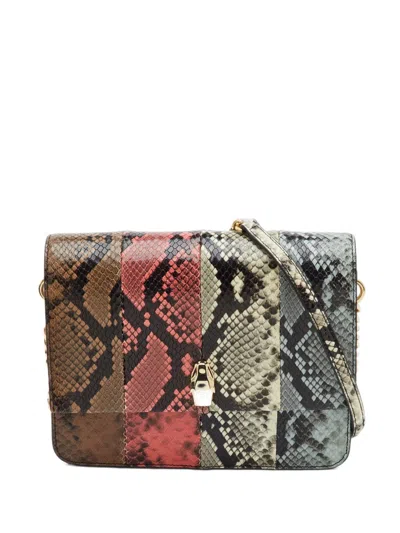 Pre-owned Bvlgari Serpenti Snakeskin-effect Shoulder Bag In Neutrals