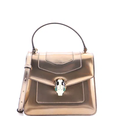 Bvlgari Serpenti Top Handle Bag Patent Small In Pink