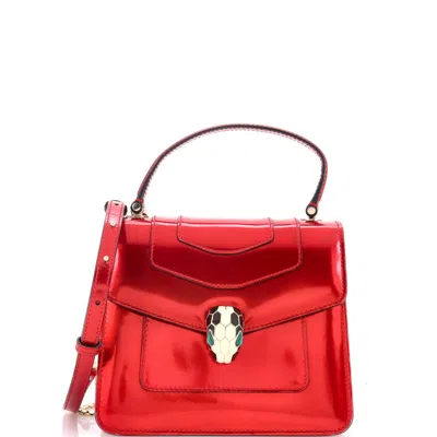 Bvlgari Serpenti Top Handle Bag Patent Small In Red