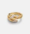 Bvlgari Serpenti Tubogas 18kt Ring With Diamonds And Onyx In Gold