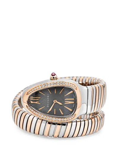 Pre-owned Bvlgari Serpenti Tubogas 35mm Watch In Black