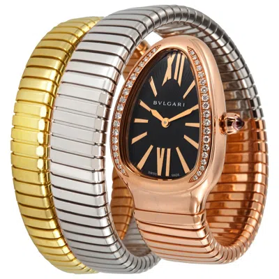 Bvlgari Serpenti Tubogas Quartz Diamond Black Dial Ladies Watch 102948 In Black / Gold / Gold Tone / Pink / Rose / Rose Gold / Rose Gold Tone / White / Yellow