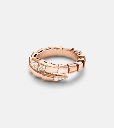 Bvlgari Serpenti Viper 18kt Gold Ring With Diamonds