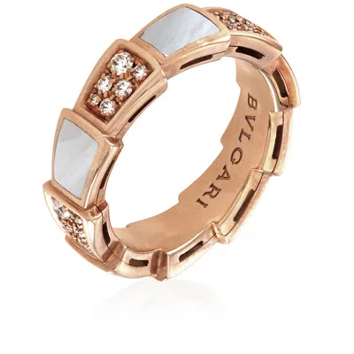 Bvlgari Serpenti Viper 18kt Rose Gold Ring In Brown