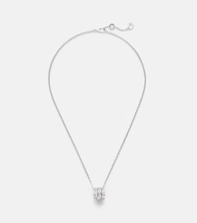 Bvlgari Serpenti Viper 18kt White Gold Pendant Necklace With Diamonds In Silver