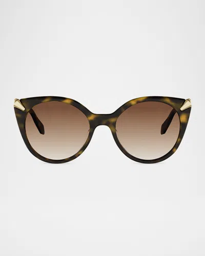 Bvlgari Serpenti Viper 53mm Acetate Cat-eye Sunglasses In Brown