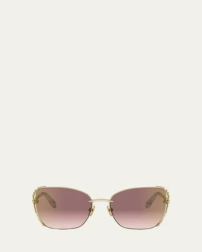 Bvlgari Geometric Sunglasses In Transparent