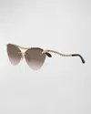Bvlgari Serpenti Viper Cat-eye Sunglasses In Brown