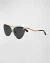 Bvlgari Serpenti Viper Cat-eye Sunglasses In Gold Smoke