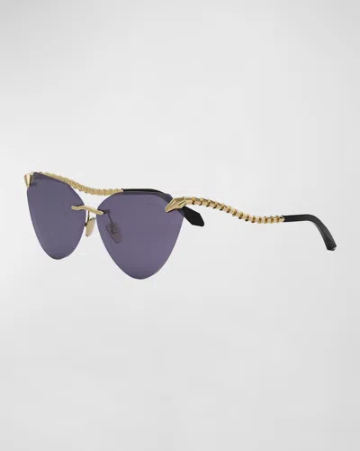 Bvlgari Serpenti Viper Cat-eye Sunglasses In Gold