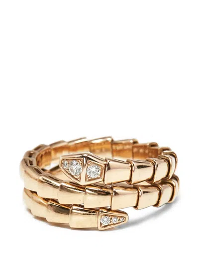 Pre-owned Bvlgari Serpenti Viper Diamond Ring In 粉色