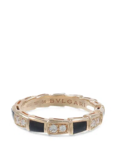 Pre-owned Bvlgari Serpenti Viper Diamond Ring In Gold