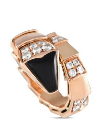 Pre-owned Bvlgari Serpenti Viper Diamond Ring In Pink