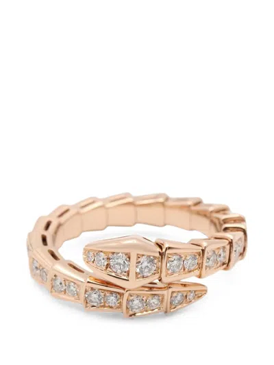 Pre-owned Bvlgari Serpenti Viper Diamond Ring In Pink