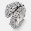 Bvlgari Serpenti Viper Diamonds 18k White Gold Ring In White