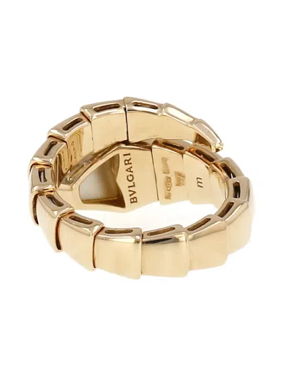 Pre-owned Bvlgari Serpenti Viper Mother Of Pearl Pink Gold Ring