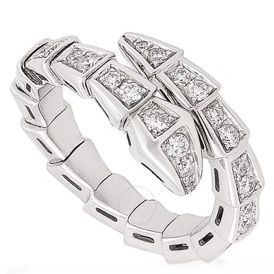 Bvlgari Serpenti Viper One-coil Ring In 18 Kt White Gold In Metallic