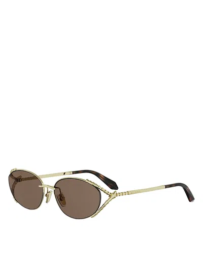 Bvlgari Serpenti Viper Oval Sunglasses, 57mm In Gold