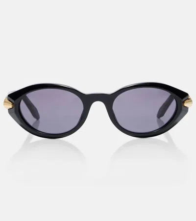 Bvlgari Serpenti Viper Oval Sunglasses In Black