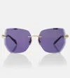 Bvlgari Serpenti Viper Oversized Sunglasses In Gold