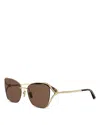 Bvlgari Serpenti Viper Rectangular Sunglasses, 56mm In Gold