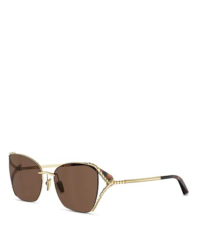 Bvlgari Serpenti Viper Rectangular Sunglasses, 56mm In Gold