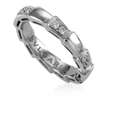Bvlgari Serpenti Viper Ring In 18 Kt White Gold In Silver