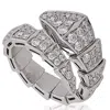 Bvlgari Serpenti Viper Diamonds 18k White Gold Ring In White/gold Tone