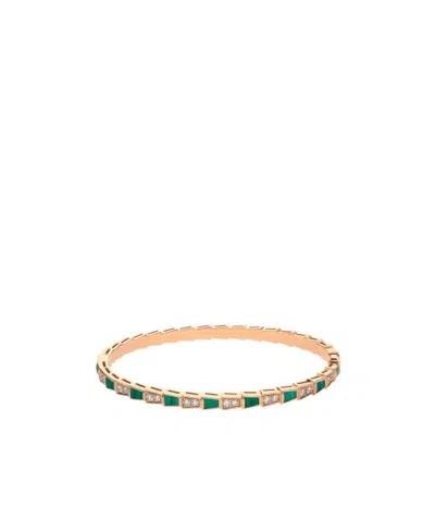 Bvlgari Serpenti Viper Series 18k Rose Gold Bracelet In Yellow