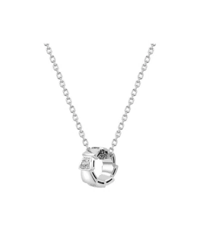 Bvlgari Serpenti Viper Series Logo Necklace In White