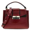 Bvlgari Serpenti Viper Top Handle Handbag In Alligator Leather In Red