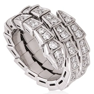 Bvlgari Serpenti Viper Two-coil Ring In 18 Kt White Gold