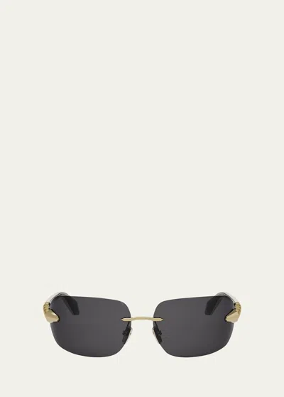 Bvlgari Serpenti Viper Wrap Sunglasses In Gold