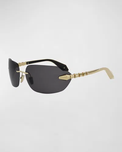 Bvlgari Serpenti Viper Wrap Sunglasses In Gold Smoke