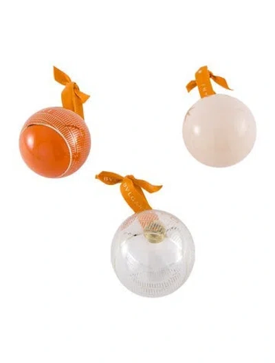 Pre-owned Bvlgari Set Of 3 Holiday Ornaments In Orange