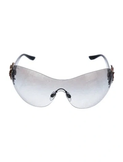 Pre-owned Bvlgari Shield Gradient Sunglasses In Black