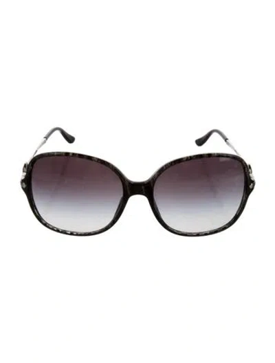 Pre-owned Bvlgari Signature Logo Oversize Sunglasses In Black