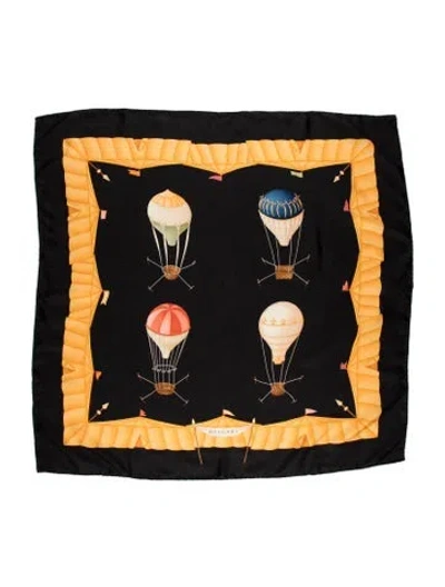 Pre-owned Bvlgari Silk Graphic Print Scarf In Black