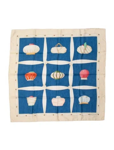Pre-owned Bvlgari Silk Graphic Print Scarf In Neutrals
