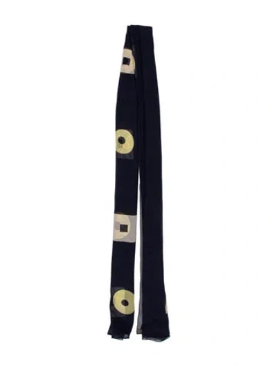 Pre-owned Bvlgari Silk Graphic Print Scarf W/ Tags In Blue