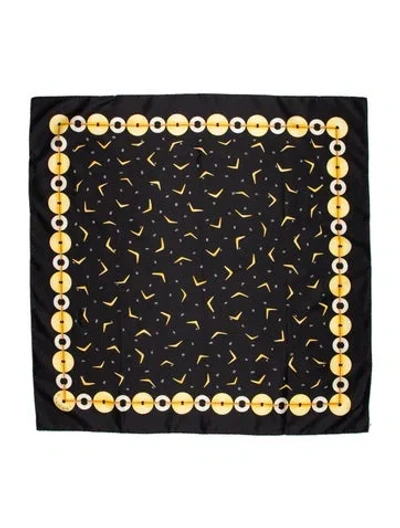 Pre-owned Bvlgari Silk Printed Scarf In Black