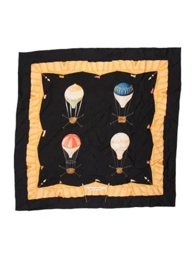 Pre-owned Bvlgari Silk Printed Scarf In Black