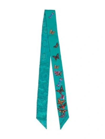 Pre-owned Bvlgari Silk Printed Scarf In Green