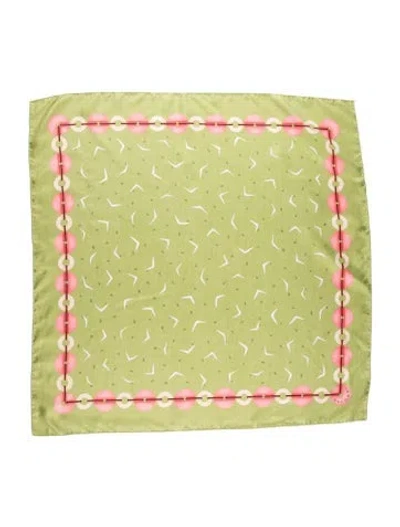 Pre-owned Bvlgari Silk Printed Scarf In Green