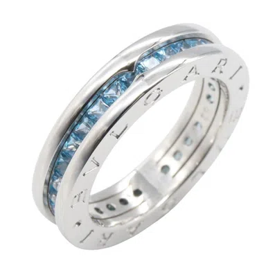 Pre-owned Bvlgari Silver Blue White Gold (18k) Band Ring ()