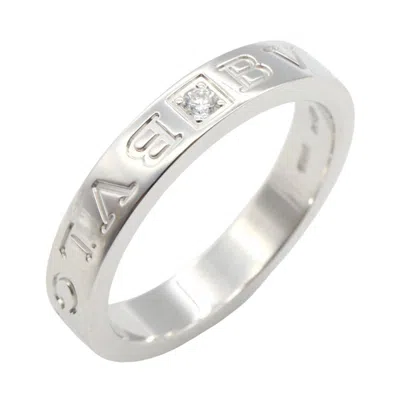 Pre-owned Bvlgari Silver Clear White Gold (18k) Band Ring ()
