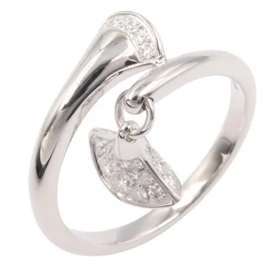 Pre-owned Bvlgari Silver Clear White Gold (18k) Band Ring ()