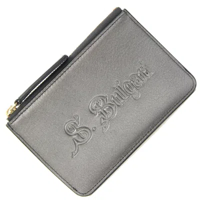 Pre-owned Bvlgari Silver Gray Leather Coin Purse/coin Case ()