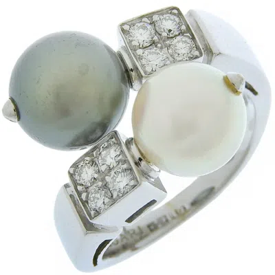 Pre-owned Bvlgari Silver White Gold (18k) Band Ring ()